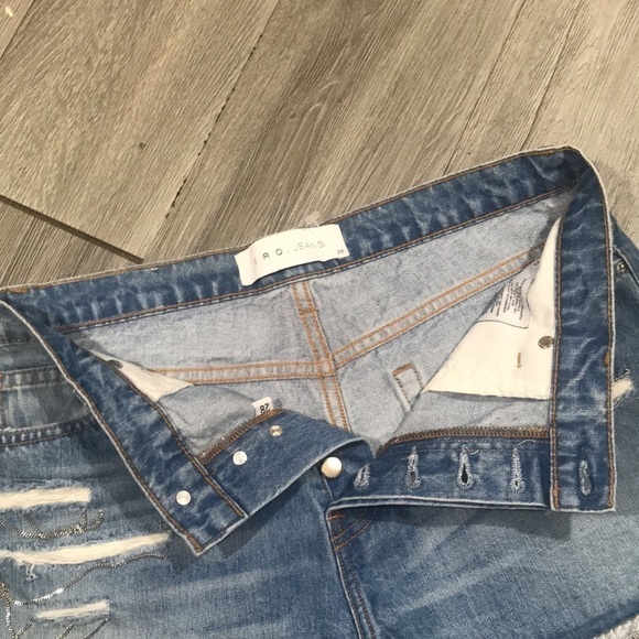 IRO NEW Gacily Chain Embellish Distress DenimShort - Picture 7 of 9